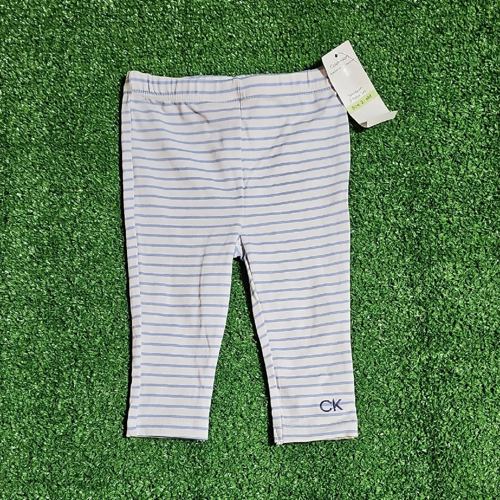 Calvin Klein Kids Leggings - White and Blue Stripes